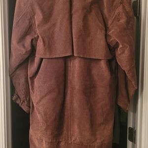 Men's leather full length duster jacket
